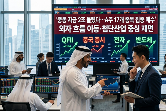 중동 자금 2조 몰렸다…A주 17개 종목 집중 매수